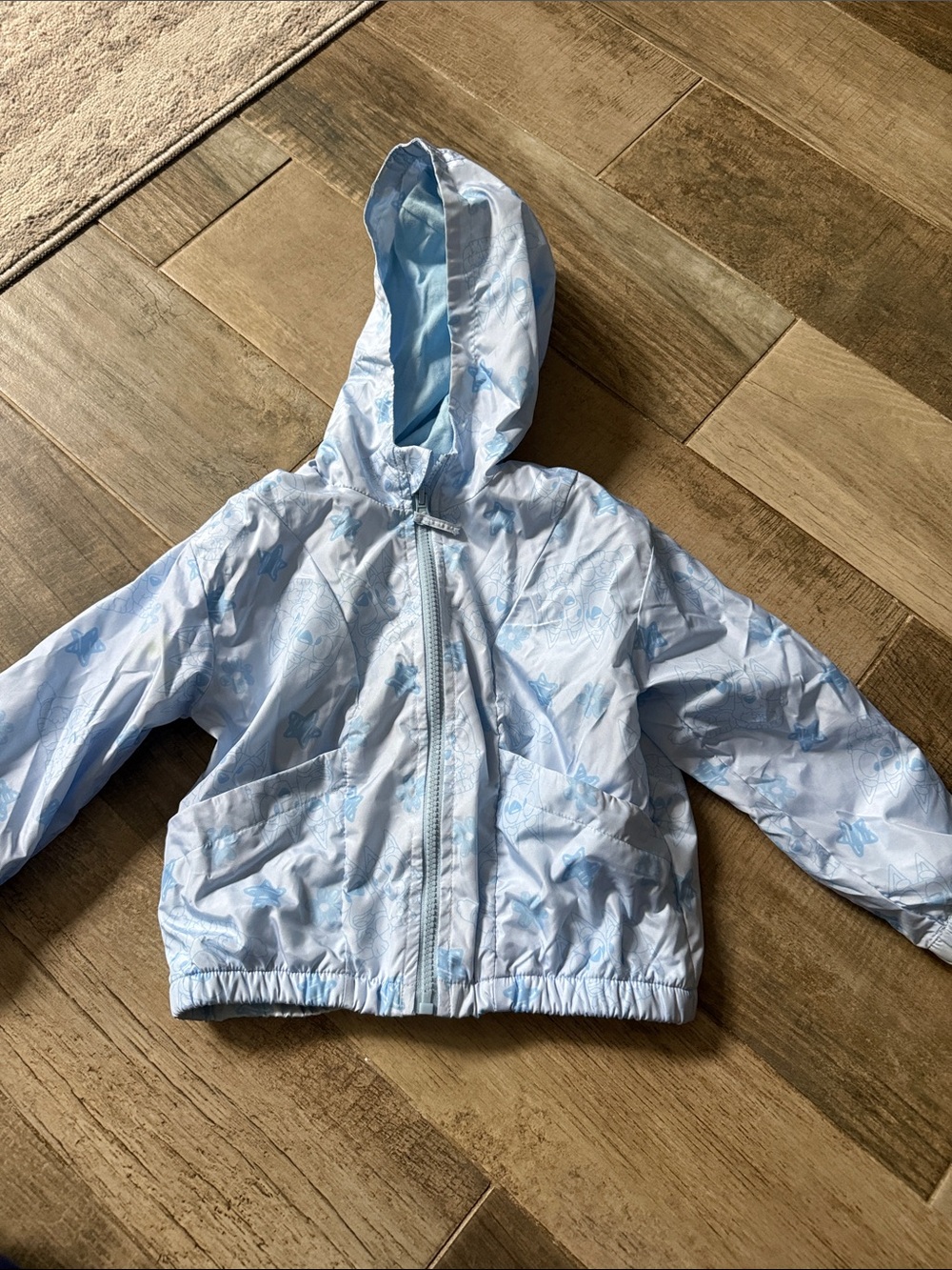 Light Blue BLUEY Hooded Rain Jacket for Kids – Water-Resistant Hooded Coat